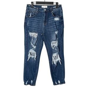 Risen Women's Destructed Medium Wash Boyfriend Jeans Size 29
